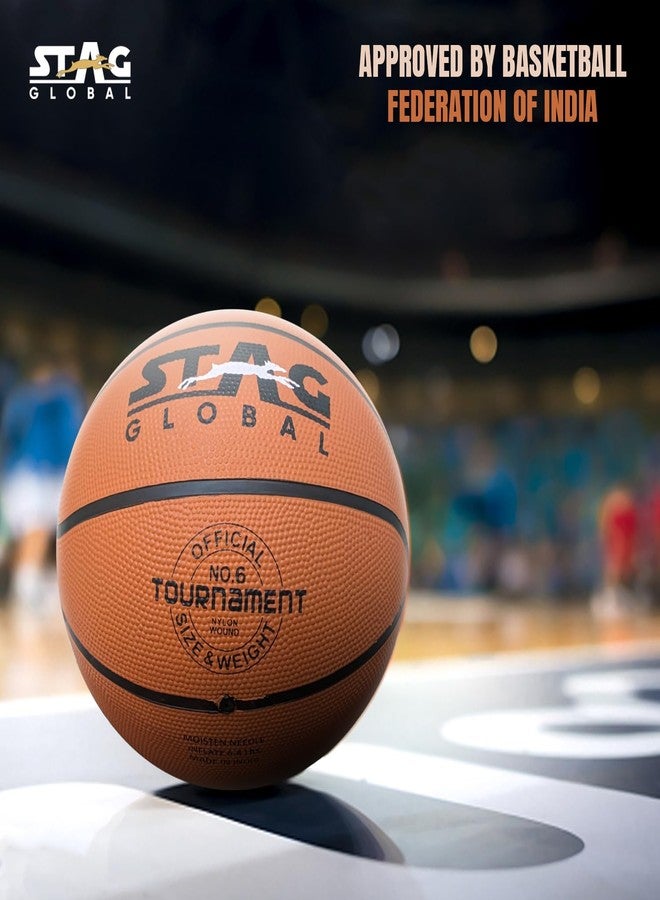 STAG GLOBALTOURNAMENT Basketball Size 6 | Made for Indoor and Outdoor Basketball Games | - Image 5