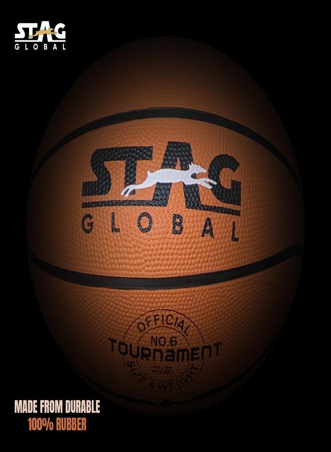 STAG GLOBALTOURNAMENT Basketball Size 6 | Made for Indoor and Outdoor Basketball Games | - Image 3