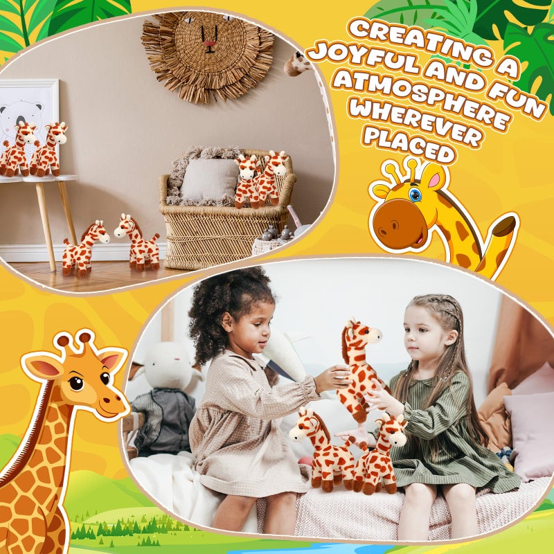 Blueweenly 20 Pcs Giraffe Stuffed Animal Bulk 6'' Cute Stuffed Giraffe Toy Plush Safari Plush Jungle Zoo Wild Animal Bulk Toy Party Decor Valentine's Day Gift for Kid Girl Boy Forest Birthday Party - Image 4