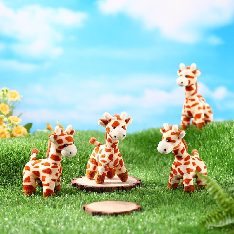 Blueweenly 20 Pcs Giraffe Stuffed Animal Bulk 6'' Cute Stuffed Giraffe Toy Plush Safari Plush Jungle Zoo Wild Animal Bulk Toy Party Decor Valentine's Day Gift for Kid Girl Boy Forest Birthday Party - Image 3