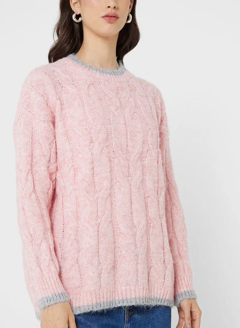 Ginger Chunky Cable Knit Sweater