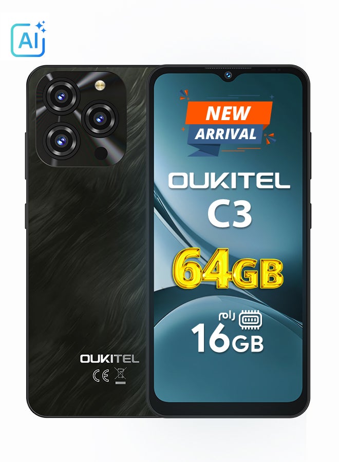 Oukitel C3 Dual SIM Black 4+12GB 64GB 4G - Middle East Version - Image 1