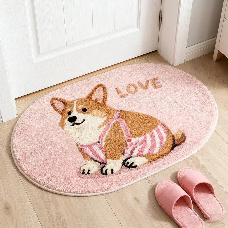 Y&D Cute Shaggy Animal Bath Mat - Non-Slip Microfiber Tufted Kids Shower Floor Mat Home Decor - Image 5