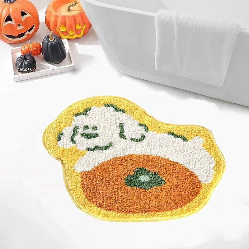 Y&D Cute Shaggy Animal Bath Mat - Non-Slip Microfiber Tufted Kids Shower Floor Mat Home Decor - Image 1