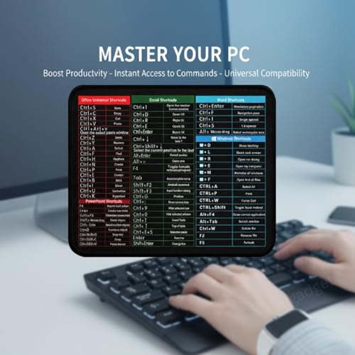 cartup Excel Shortcut Mouse Pad, Comprehensive Microsoft Excel Formulas & Keyboard Shortcuts Cheat Sheet, Anti-Slip Rubber Sole for Data Entry & Office Productivity - Image 2