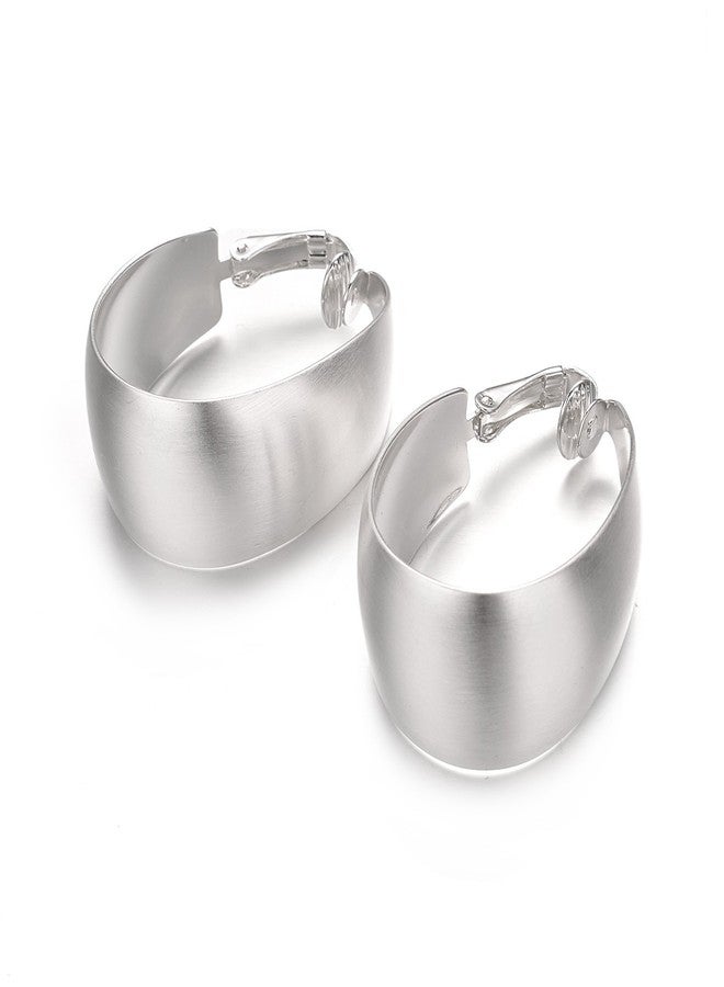 Yoursfs Silver Large Hoop Clip On Earrings For Women Non Pierced Ears Hoop Earring Women Trendy jewelry - Image 5