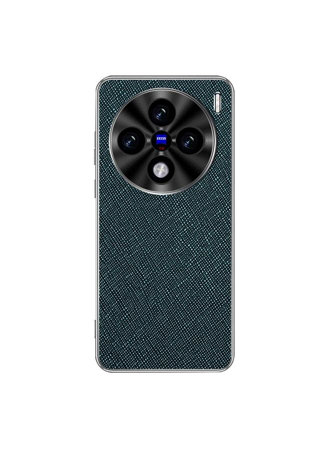 The Bros Case For vivo X100s Pro Silver Edge Cross Texture PU Leather Phone Case