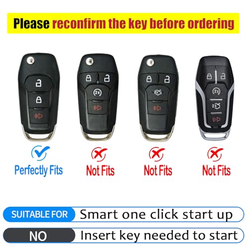 CHATYYD Key fob Cover for ford with Keychain, Soft TPU Car Key Cover Case for Ford Bronco F-150 Escape Explorer Expedition F-250 F-350 F-350 Ranger Ecosport 2015-2022 Accessories(Red) - Image 2