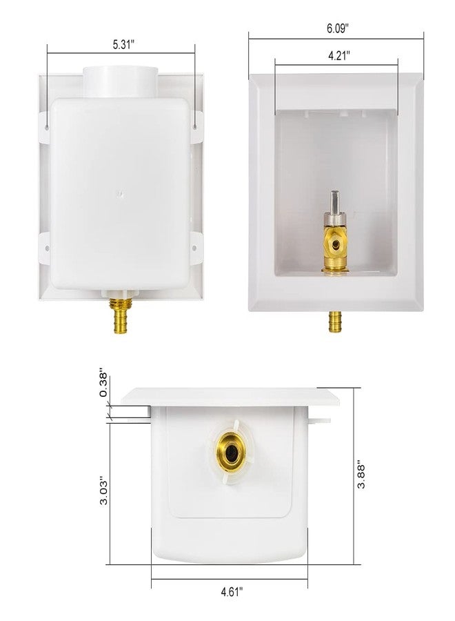 EFIELD Universal Ice Maker Box,1/2-Inch Pex Crimp Inlet with Installed 1/4-Turn Ball Valve, (Crimp Pex 1807) - Image 2