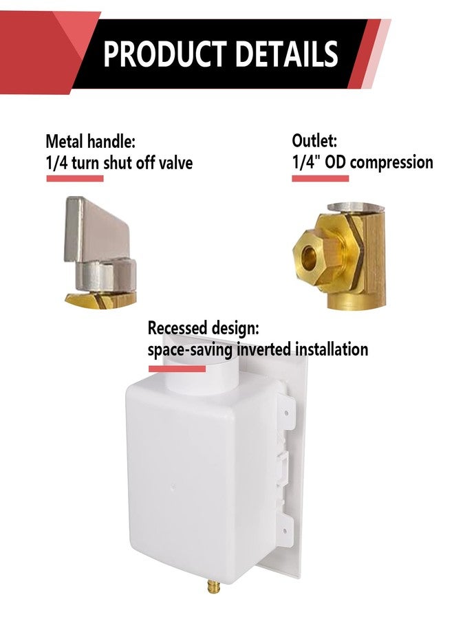 EFIELD Universal Ice Maker Box,1/2-Inch Pex Crimp Inlet with Installed 1/4-Turn Ball Valve, (Crimp Pex 1807) - Image 3