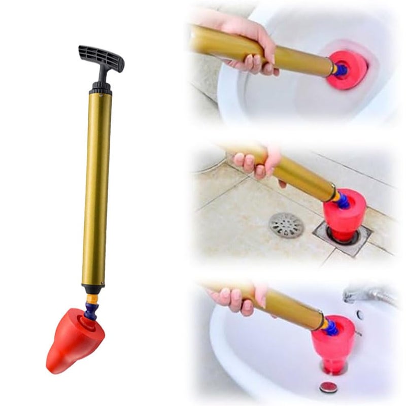 Pressure Toilet Unblock One Shot, Toilet Pipe Plunger, High Pressure Toilet Cleaning in One Drain, High Pressure Air Drain Clog Remover Plumbing Tool for Sink, Bathroom, Kitchen, Bathtub, Clogged - Image 2