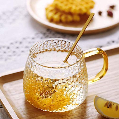FitsFlair 400 ML Glass Cup Set for Tea Coffee and Herbal Drinks Borosilicate Glass With Premium Look Handle Set of 4 - Image 2
