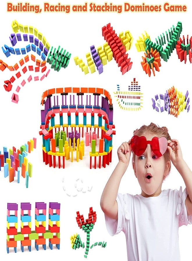 BKQPTL 120 Pcs Wooden Domino Blocks Set – Colorful Educational Building Toy for Kids 3–12 Years - Indoor Racing,Play, Color Sorting,Skill Development, Learning,Stacking & Birthday Party Fun Game - Image 5