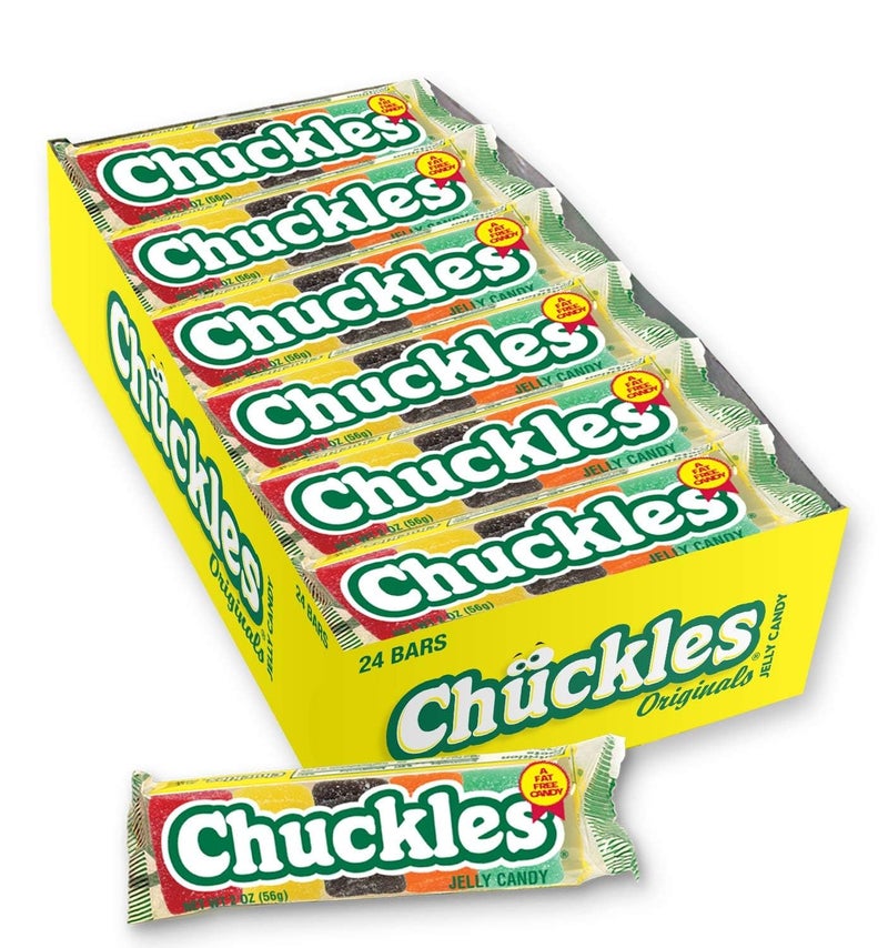 Wonka Chuckles Original Jelly SugarCoated Candies Fruit Flavored Candy 2 Ounce Bars Pack of 24 - Image 3
