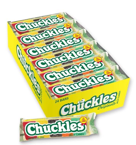 Wonka Chuckles Original Jelly SugarCoated Candies Fruit Flavored Candy 2 Ounce Bars Pack of 24 - Image 1