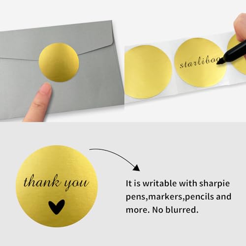 STARLIBOO Gold Stickers, Dot Stickers 2 Inch, Permanent Color Code Dot Sticker, 350Pcs Garage Sale Price Sticker, Round Dot Labels for Office, Classroom - Image 3