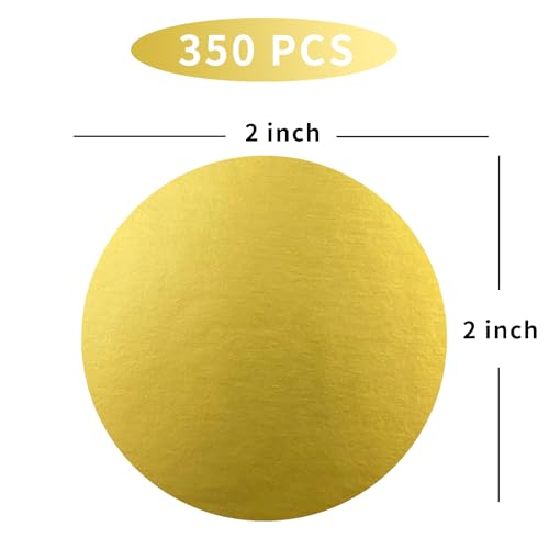 STARLIBOO Gold Stickers, Dot Stickers 2 Inch, Permanent Color Code Dot Sticker, 350Pcs Garage Sale Price Sticker, Round Dot Labels for Office, Classroom - Image 2