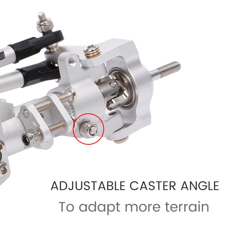 Axial SCX10 II Front & Rear Bridge Axle: Black Aluminum Alloy - Steel Inner Gear & Shaft 1/10 RC Crawler Car Parts for Axial SCX10 II 90046 90047 RC Car - Image 4