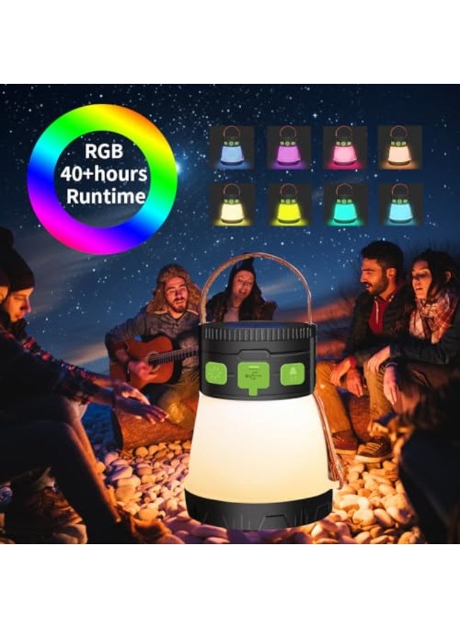 مصباح تخييم rechargeable، 2000 لومن، 40 ساعة، بطارية بسعة 8000 مللي أمبير تعمل بالطاقة الشمسية مع ضوء أبيض دافئ، 8 أوضاع إضاءة، ضوء محمول في الهواء الطلق للتخييم، والتجول، وصيد السمك، وحالات الطوارئ - Image 3