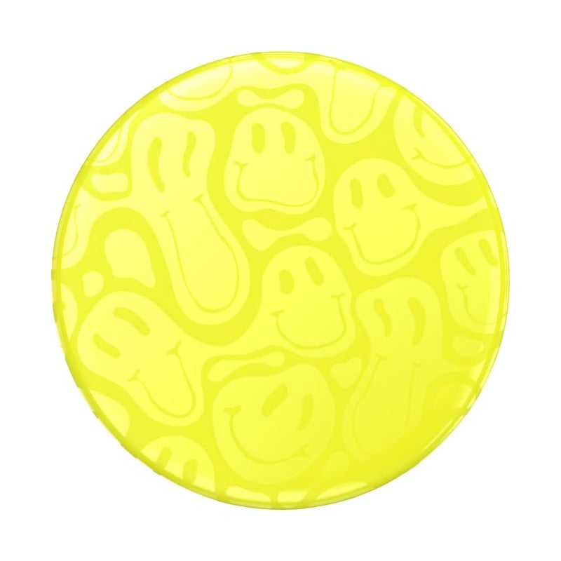 POPSOCKETS Phone Grip with Expanding Kickstand - Neon Jolt Yellow Smiley Melt - Image 2