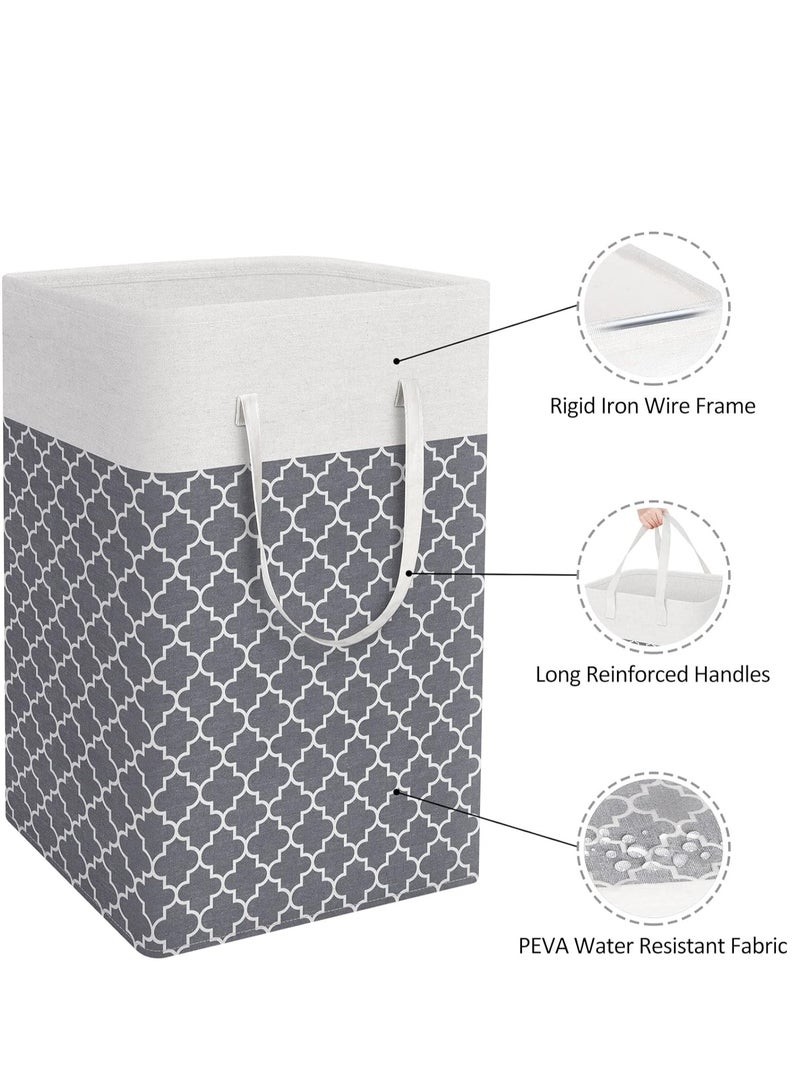 2-pack Laundry Hamper, 75L Collapsible Large Laundry Baskets with Easy Carry Handles, Freestanding Waterproof Clothes Hamper, Storage Basket for Toys Clothes, Laundry Organizer  - Image 2