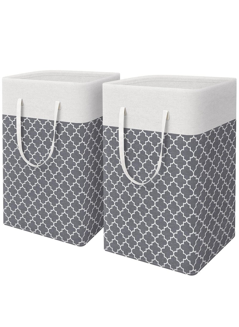2-pack Laundry Hamper, 75L Collapsible Large Laundry Baskets with Easy Carry Handles, Freestanding Waterproof Clothes Hamper, Storage Basket for Toys Clothes, Laundry Organizer  - Image 1