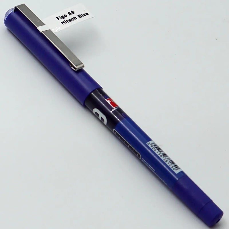 FiGo A9 Hitech Pen, 0.6mm Pipe Tip, Blue Body with Silver Clip, Pack of 10 - Image 3