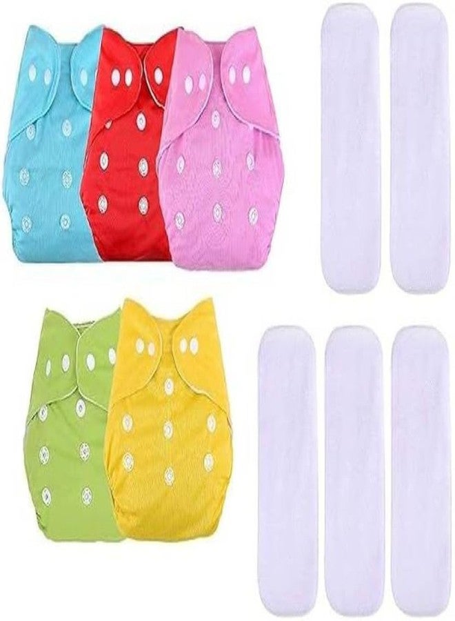 Flere Reusable Baby Cotton Cloth Diapers - Adjustable & Washable with Insert Pads for 0-3 Years | Soft, Waterproof & Eco-Friendly (Red and Yellow, Pack of 1) - Image 3