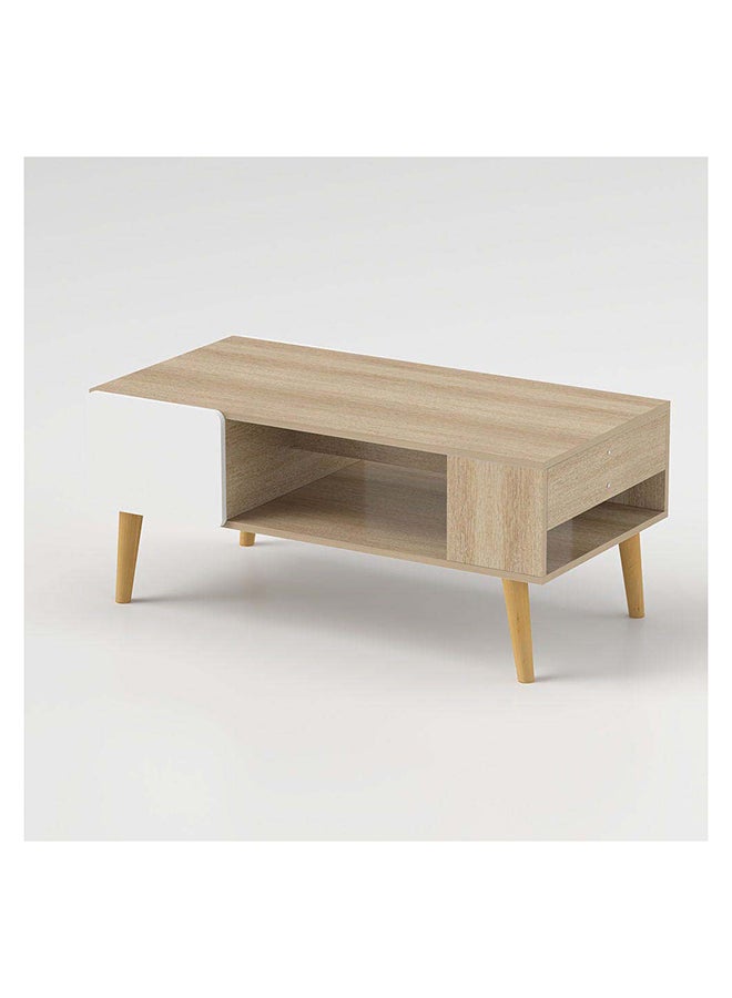 DANUBE HOME طاولة قهوة أدونيا متعددة الوظائف، طاولة مركزية موفرة للمساحة، أثاث بتصميم عصري لغرفة المعيشة المنزلية، الطول 100 × العرض 53 × الارتفاع 42 سم، خشب البلوط - Image 3