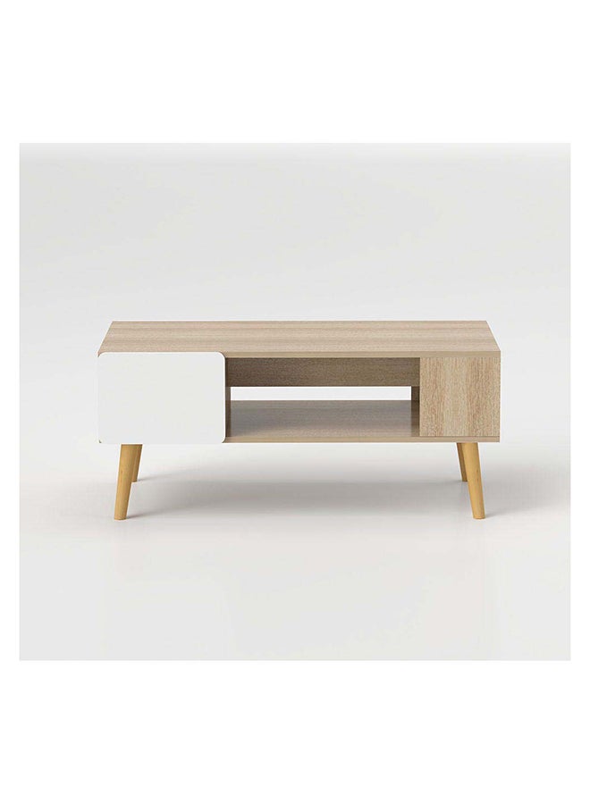 DANUBE HOME طاولة قهوة أدونيا متعددة الوظائف، طاولة مركزية موفرة للمساحة، أثاث بتصميم عصري لغرفة المعيشة المنزلية، الطول 100 × العرض 53 × الارتفاع 42 سم، خشب البلوط - Image 4