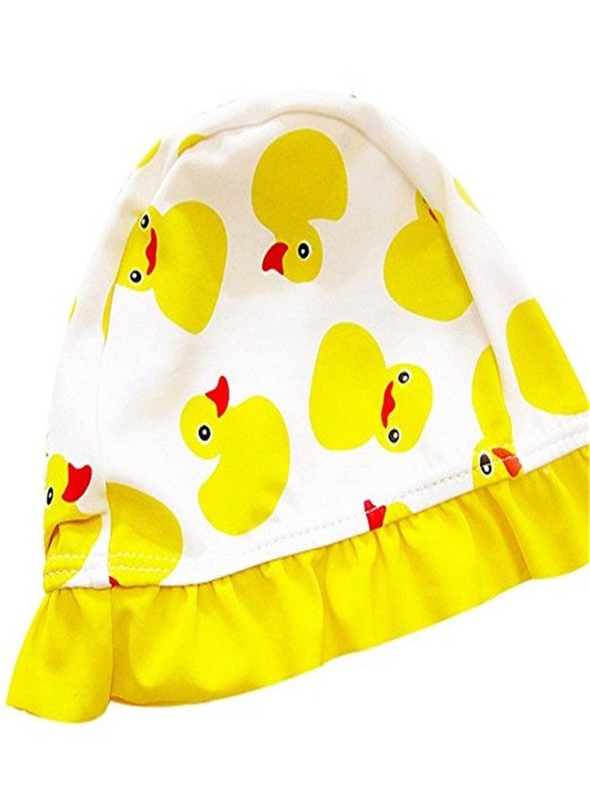 Jeleuon Baby Girls Toddler Kids One Pieces Cartoon Duck Print Swimsuits Swimwear Beachwear 2-3 Years Yellow - Image 4