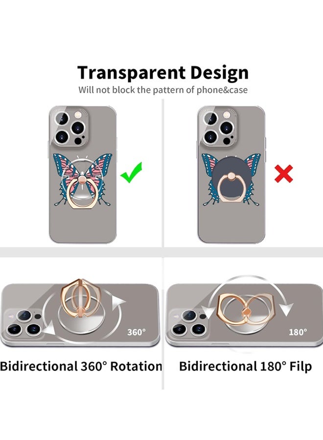4PCS Cell Phone Ring Holder Stand Transparent Finger Grip Loop - Image 3