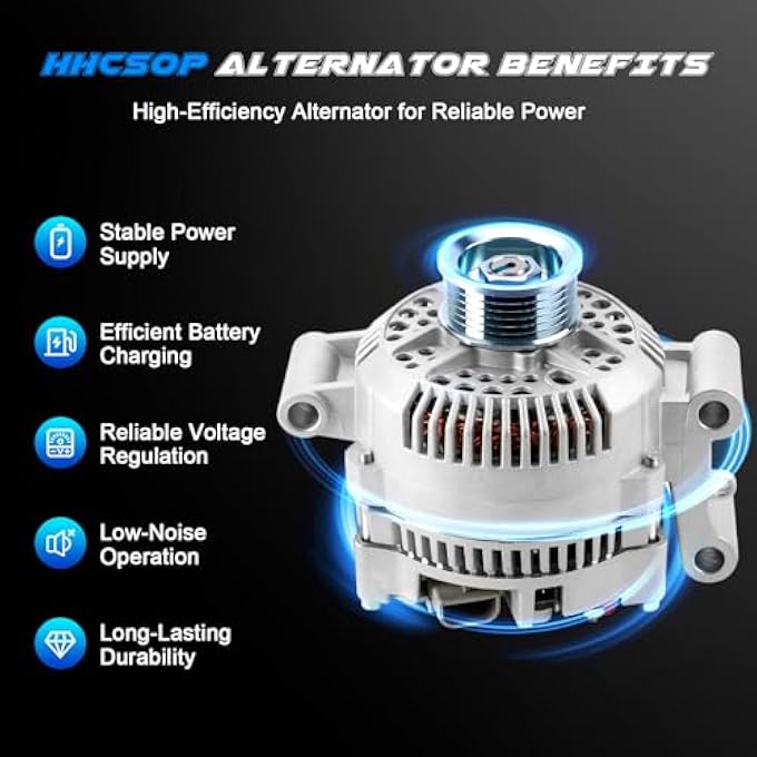 HHCSOP New Alternator Fit for 1994-2005 Ford Ranger F150 E150 E250 Escort Explorer Aerostar, 1996-2003 Mazda Pickup 1997-1998 Mercury Tracer, V6 V8 L4 2.0 2.3 2.5 3.0L 4.0L 4.2L 5.8L, F07F-10300-AA 7750N-6G1 - Image 5