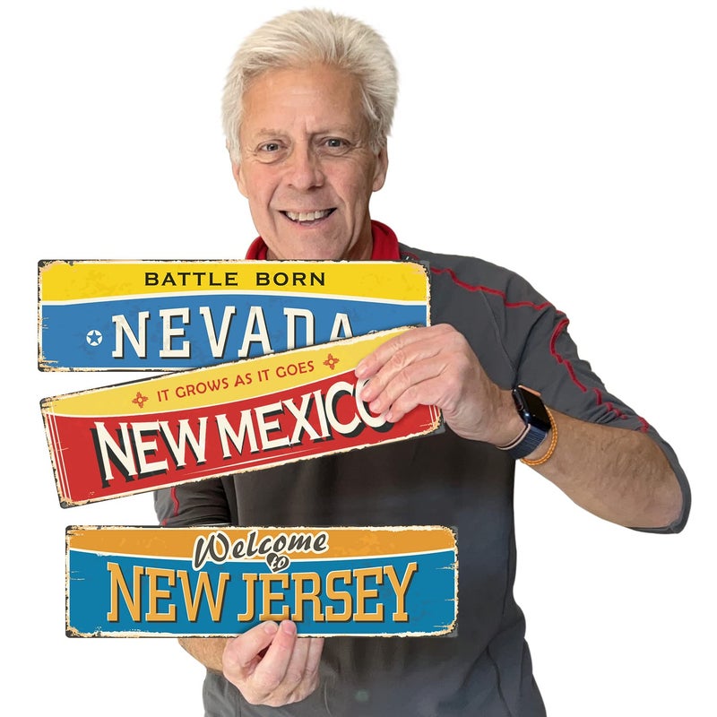 SmartSign 4 x 14 inch Nevada State Vintage Metal Sign Battle Born   40 mil Rustproof Aluminum with Clear Overcoat  Retro Wall D cor  Multicolor  Made in USA - Image 3