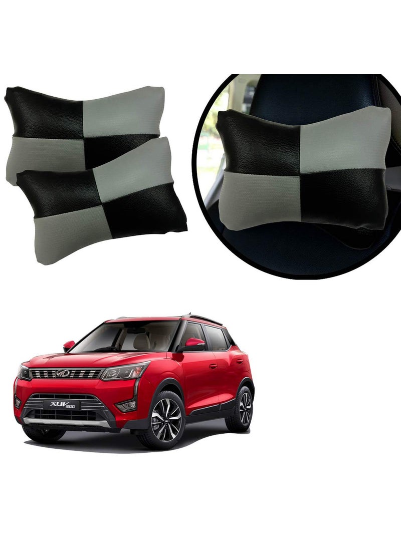 Adroitz Adroitz Grey Leathertte Material Neck Rest Cushion in Check Design for Car_2  - Image 1