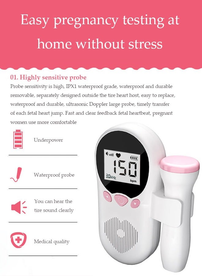 DUNISO Fetoscope for Baby Heartbeat Detection,Pregnancy Baby Heartbeat Monitor at Home with The Pregnancy Stethoscope and Fetal Monitor Heartbeat  - Image 4