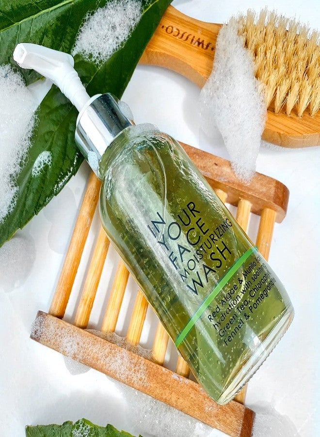 IN YOUR FACE Moisturizing Face Wash – Regenerating Facial Cleanser with Seaweed, Green Tea, Chlorophyll & Antioxidants – pH-Balanced Face Cleanser for Dry Skin and Impurities – Cruelty-Free (4oz - Image 3