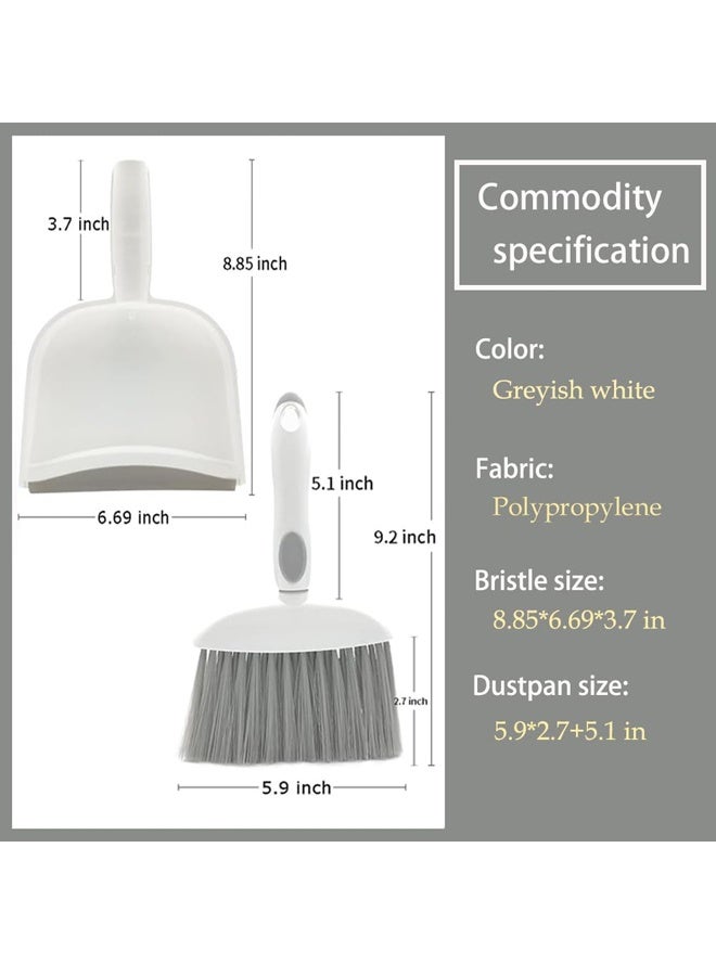 Mini Dustpan and Brush Set, Portable Cleaning Brush and Dustpan Combo ,Dust pan and Brush for Desk, Table, Home, Kitchen Necessities (Gray) 1 Set  - Image 4