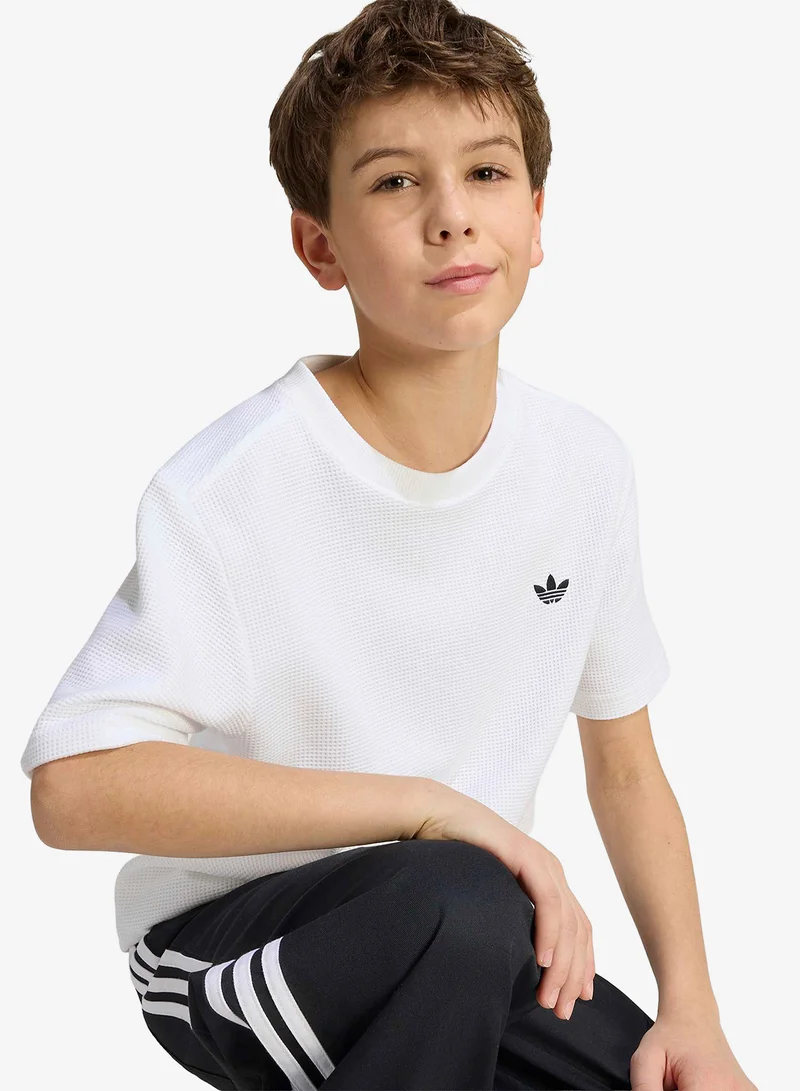 Adidas Originals WHITE Youth Regular Waffle T-Shirt  | Best Price UAE