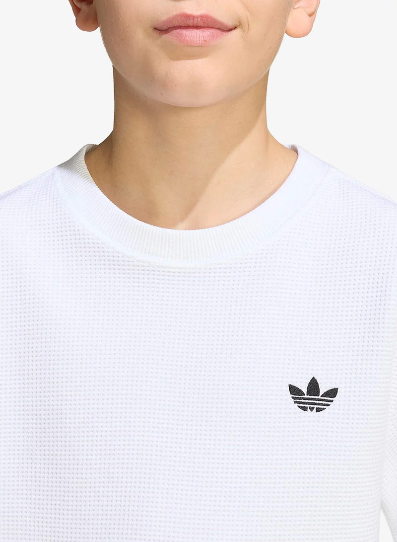 Adidas Originals WHITE Youth Regular Waffle T-Shirt  | Best Price UAE