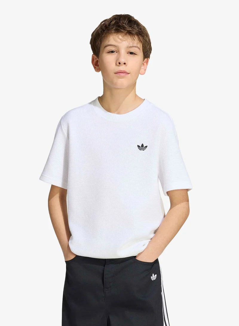 Adidas Originals WHITE Youth Regular Waffle T-Shirt  | Best Price UAE