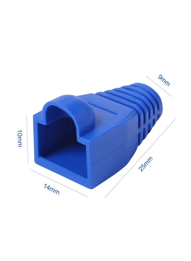 Taimi - RJ45 Cable Connector Boots Soft Plastic Ethernet Strain Relief Boots CAT5 CAT5E CAT6 CAT6E 100PCS - Blue - Image 1