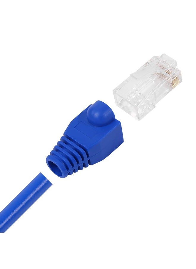 Taimi - RJ45 Cable Connector Boots Soft Plastic Ethernet Strain Relief Boots CAT5 CAT5E CAT6 CAT6E 100PCS - Blue - Image 1