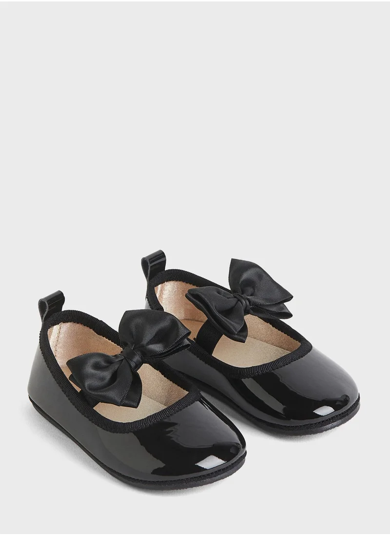 H&M Infant Slip On Ballerinas With Bow Detail