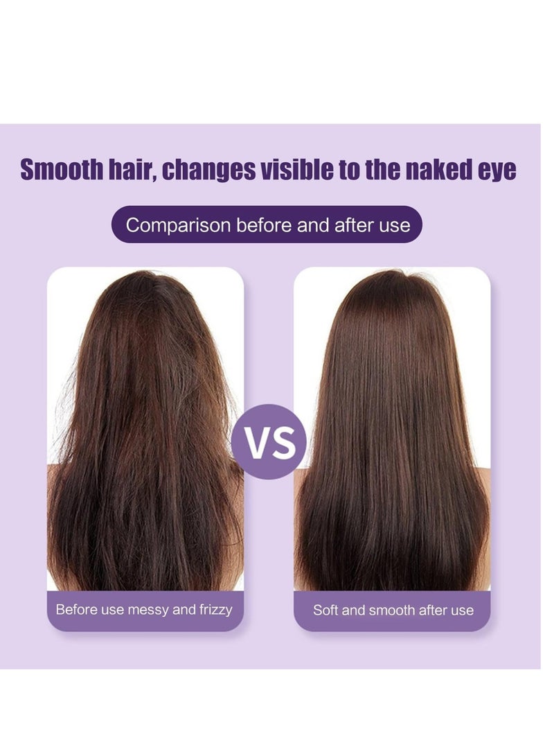 ELTRAZONE Mini Hair Straightener, Rechargeable Hair Straightener Brush, Portable Straightening Brush with Anti-Static Negative Ion, Hot Comb Hair Straightener for Women, for All Hair Types (Purple) - Image 3