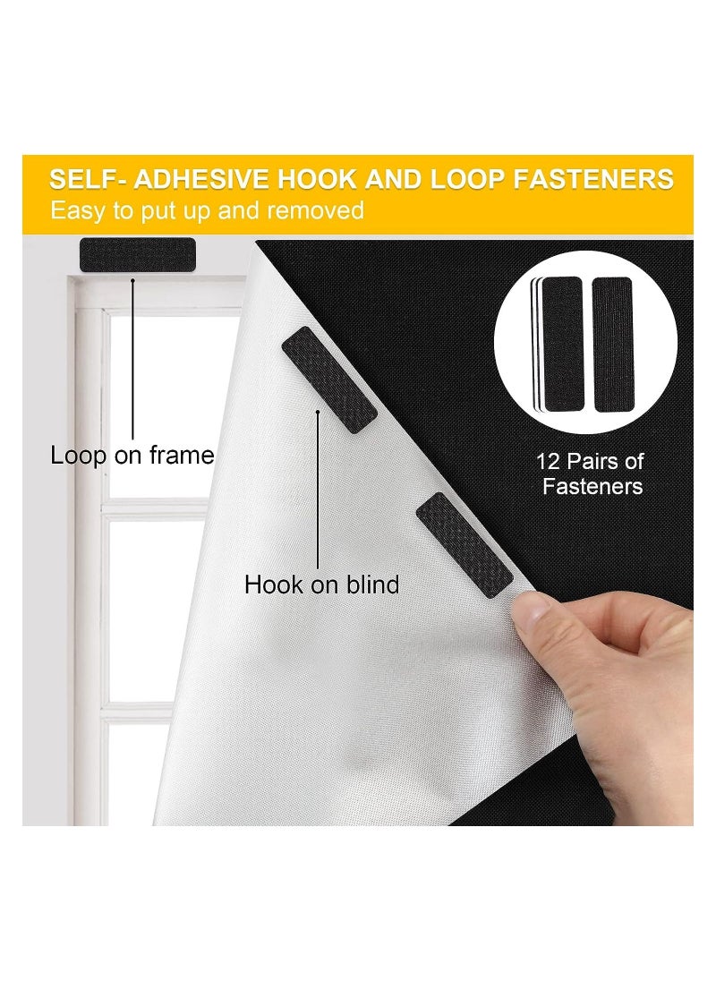 Generic - Portable Blackout Blinds 150 x 200CM 100 percent Blackout Material with Hook and Loop Straps Temporary Blackout Curtain Easy to Stick On Window for Bedroom Nursery Loft Travel - Image 1