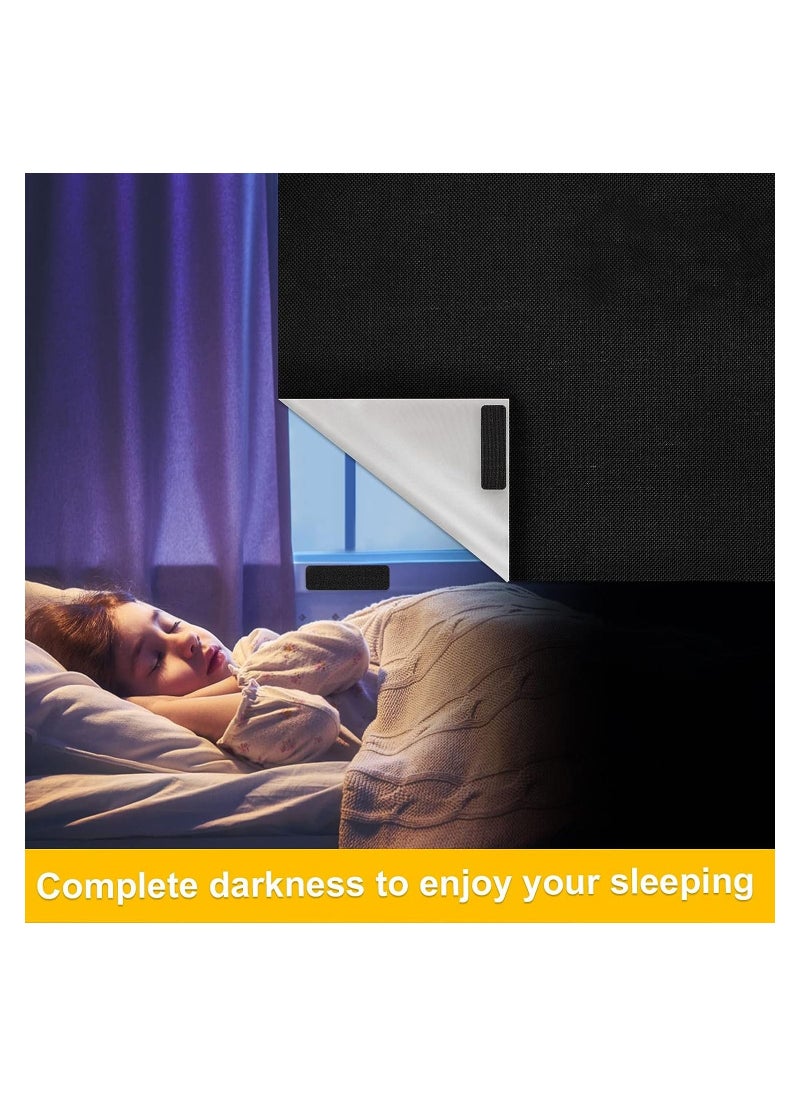 Generic - Portable Blackout Blinds 150 x 200CM 100 percent Blackout Material with Hook and Loop Straps Temporary Blackout Curtain Easy to Stick On Window for Bedroom Nursery Loft Travel - Image 1