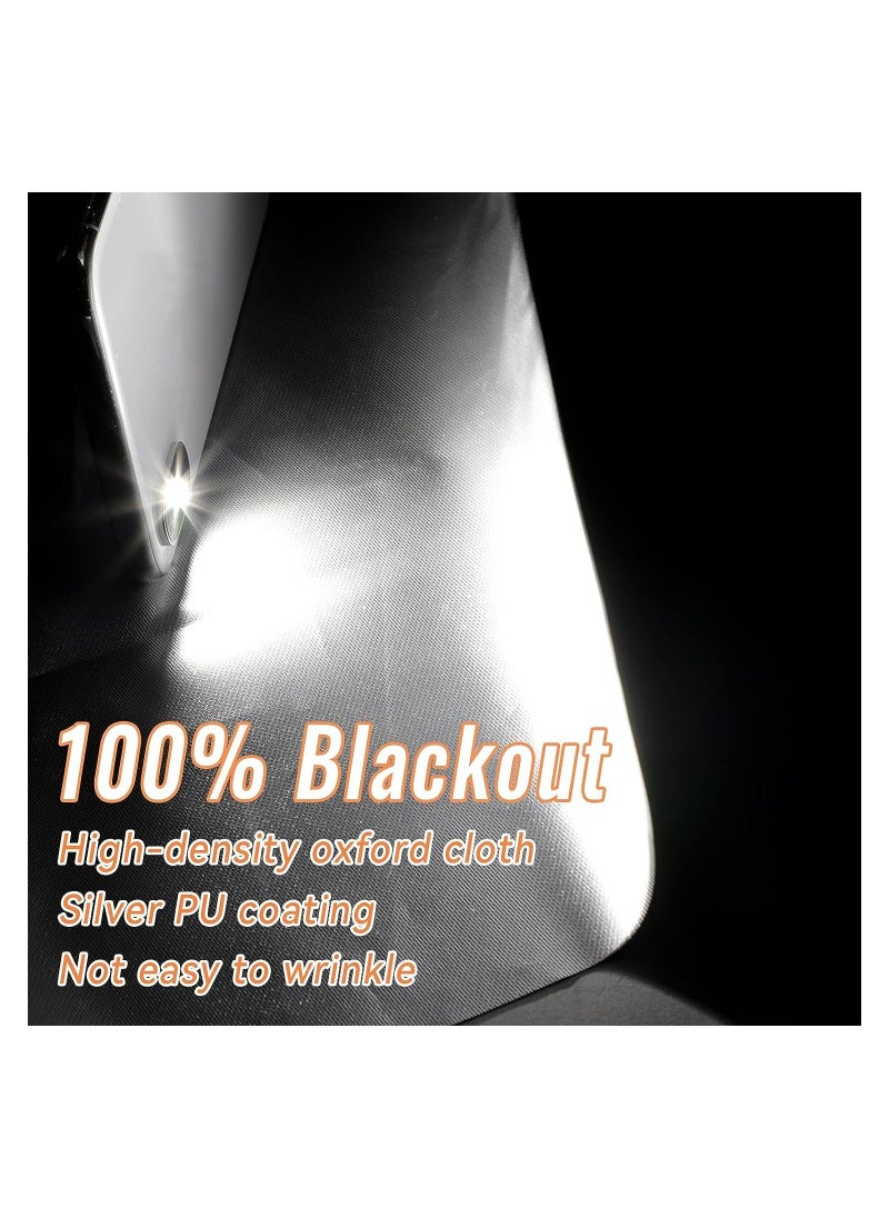 Generic - Portable Blackout Blinds 150 x 200CM 100 percent Blackout Material with Hook and Loop Straps Temporary Blackout Curtain Easy to Stick On Window for Bedroom Nursery Loft Travel - Image 1