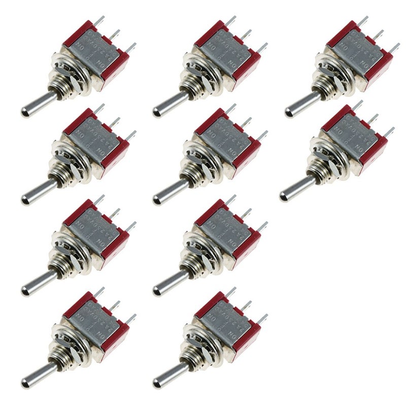 Etopars 10 X On/Off/On Momentary Mini Miniature Toggle Switch Car Dash Dashboard SPDT 3Pin - Image 1