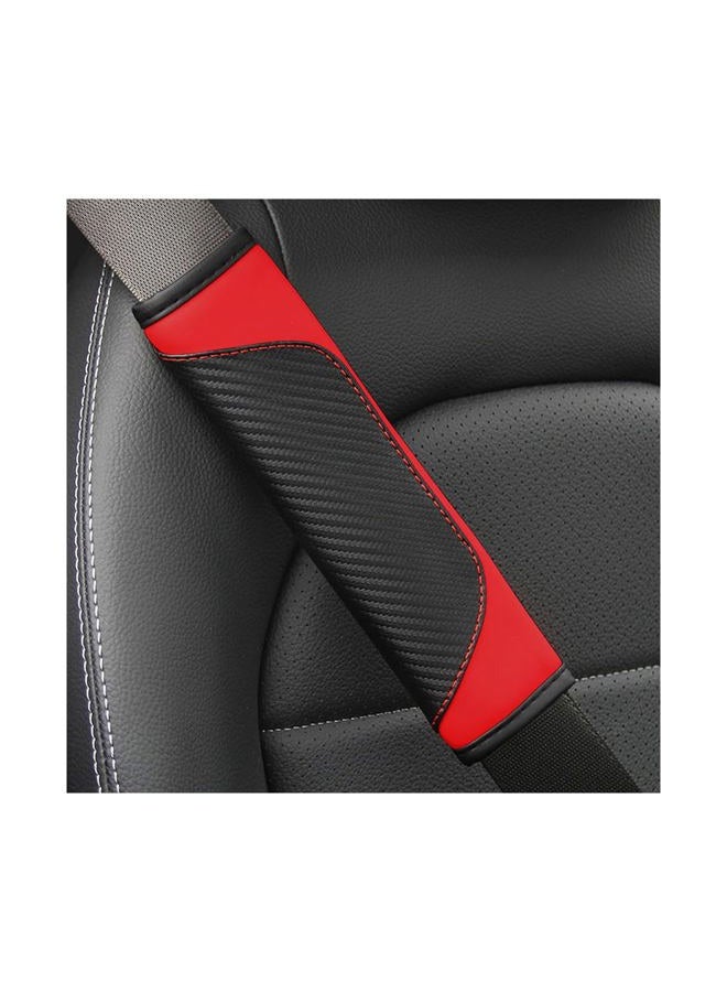 Osilly 2PCS Car Seat Belt Cover, Carbon Fiber Seatbelt Shoulder Protection, Soft Car Seat Belt Strap Cushion Protect Your Neck and Shoulder, Car Accessories Seat Belt Pad for Car Truck (Red) - Image 1
